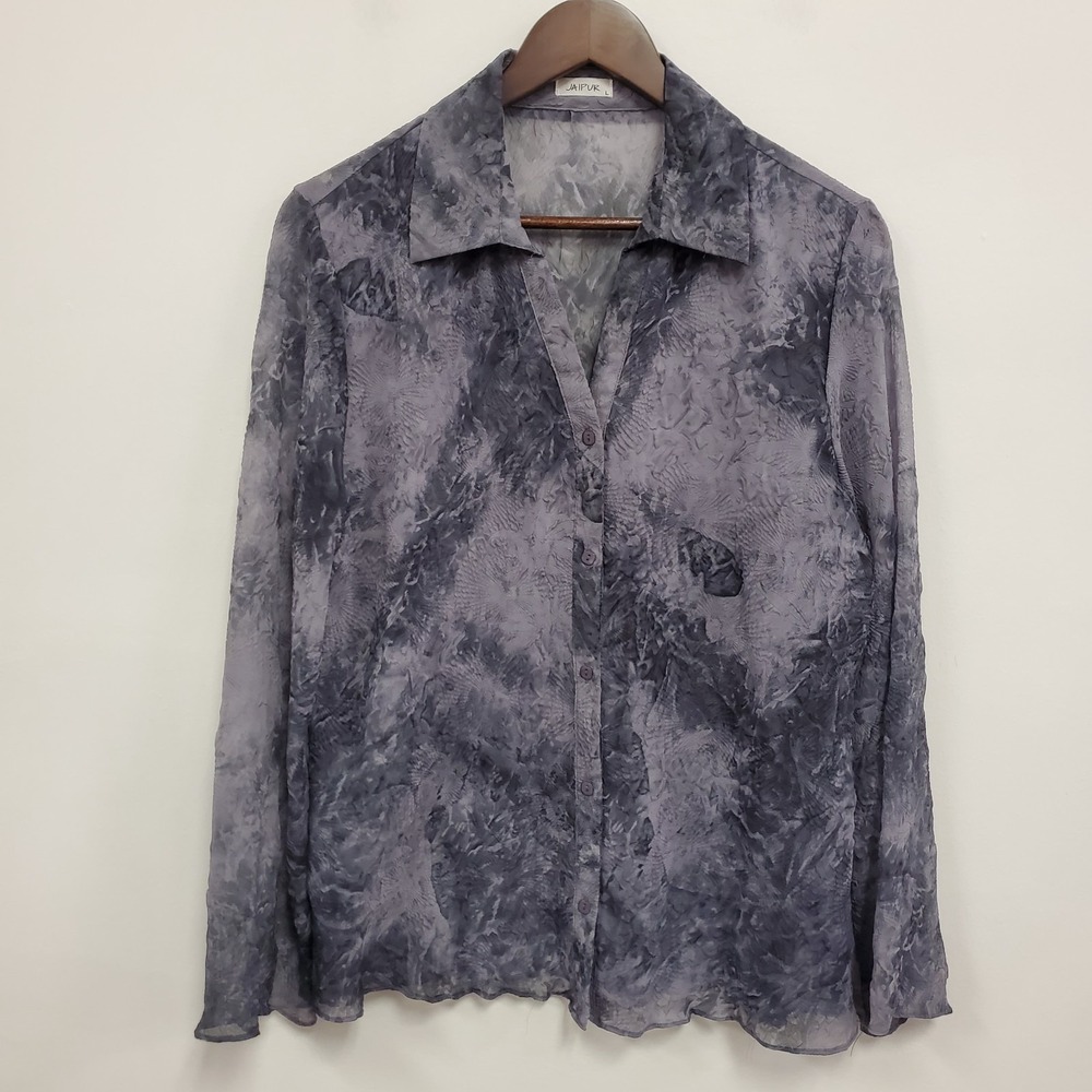 Jaipur Womens Long Sleeve Fairy Grunge Whimsigoth‎ Button Up Top Size L Witchy
